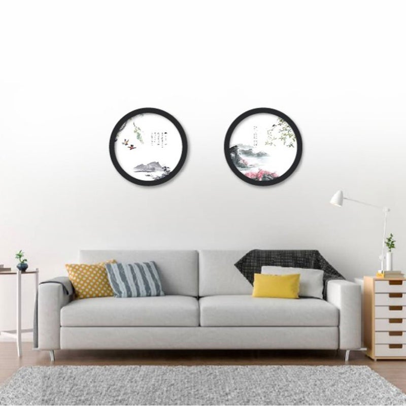 Levoberg Round Photo Frame Wooden Wall Mounted Stylish Picture Frame Home Decor Black 8 inch - Image 4